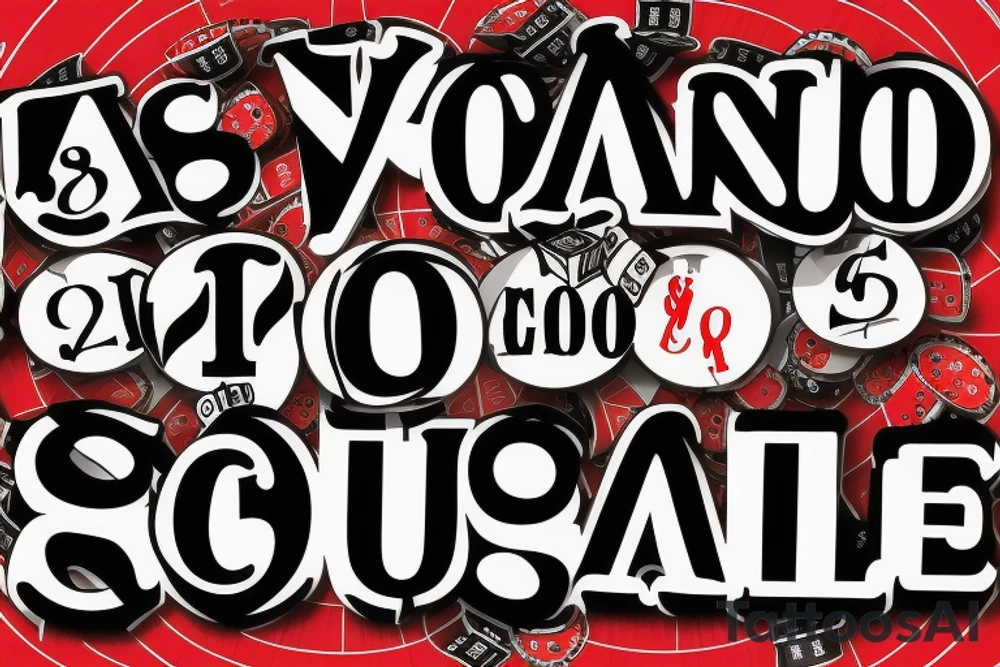 Casino roulette ball eight signboard Las Vegas tattoo idea