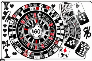 Casino roulette ball eight signboard Las Vegas tattoo idea