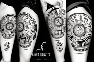 Casino, roulette, ball eight signboard,
 Las Vegas tattoo idea