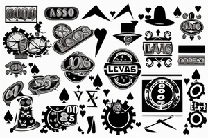 Casino, roulette, ball eight, signboard
 "Las Vegas" tattoo idea