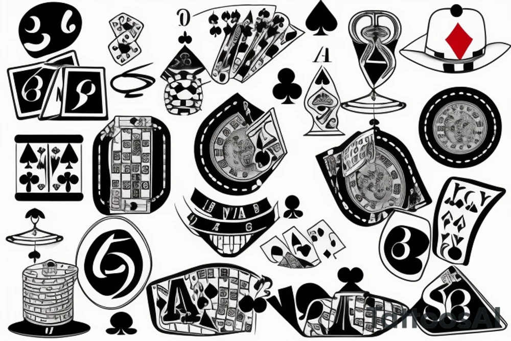 Casino, roulette,black ball eight
, signboard
 "Las Vegas" tattoo idea