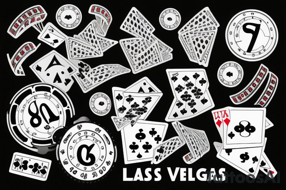 Casino, roulette,black ball eight
, signboard
 "Las Vegas" tattoo idea