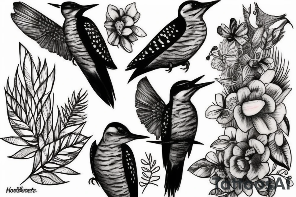 woodpecker tattoo idea