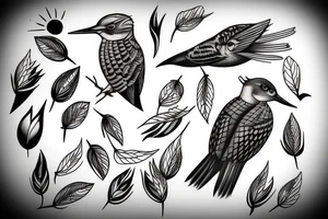 woodpecker bird tattoo idea