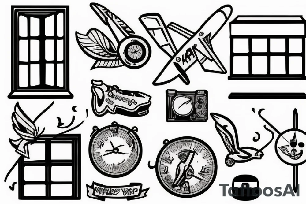 window plane tattoo idea