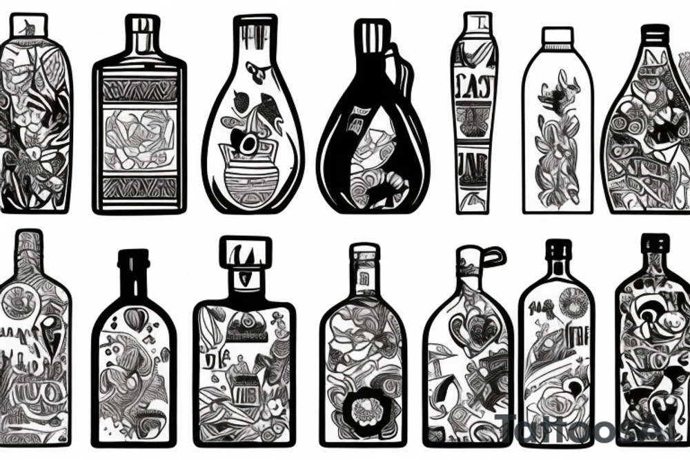 bottle tattoo idea