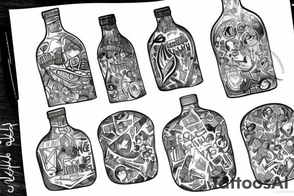 bottle tattoo idea