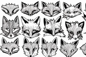 happy fox head frontal tattoo idea