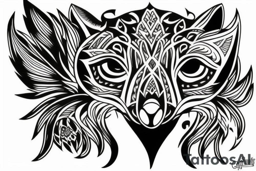 fox head tattoo idea