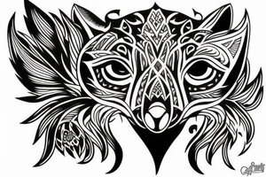 fox head tattoo idea