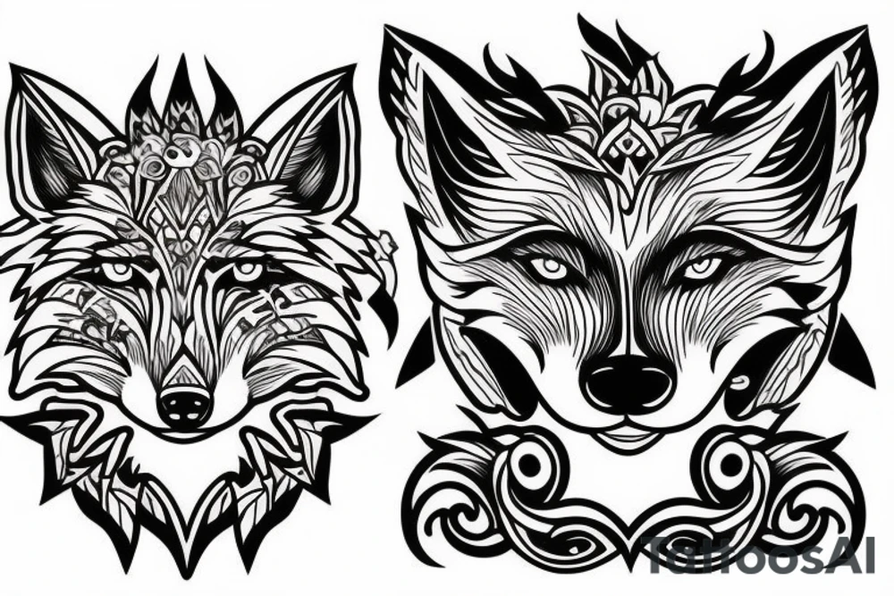 fox head tattoo idea