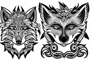 fox head tattoo idea