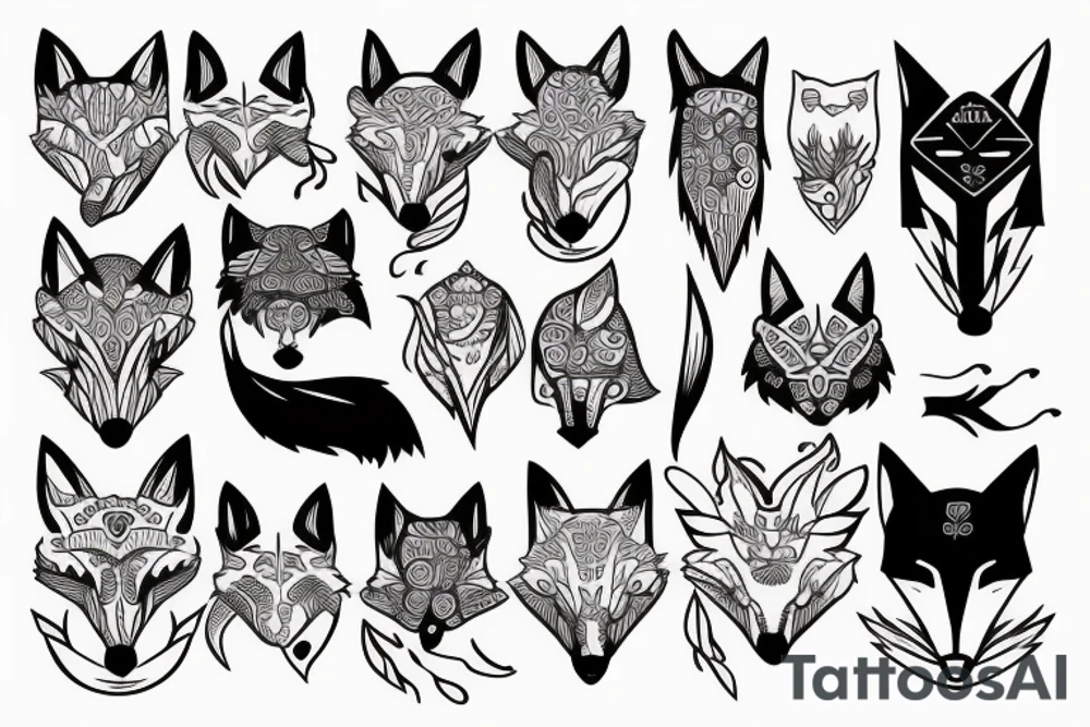 fox head tattoo idea
