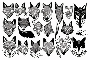 fox head tattoo idea