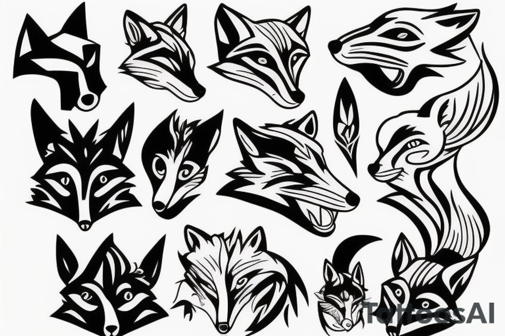 fox head tattoo idea