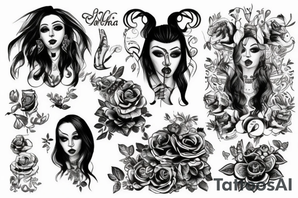Мадара в стиле скетч tattoo idea