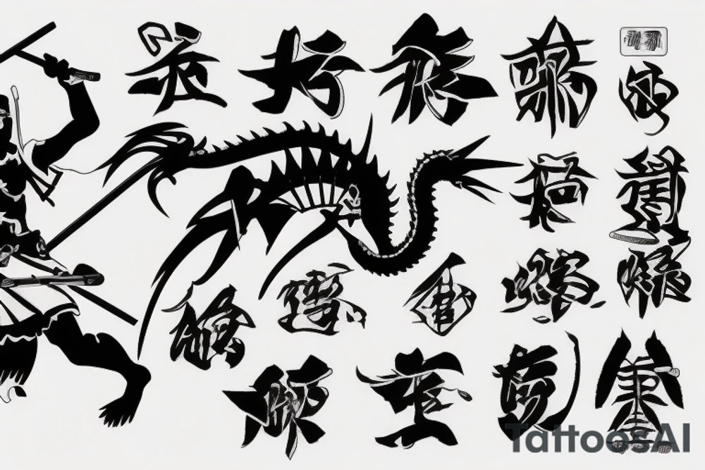 Samurai with a Dragon tattoo idea
