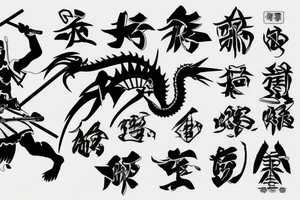 Samurai with a Dragon tattoo idea