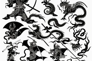 Samurai with a Dragon tattoo idea