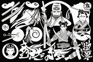 Anime samurai with a katana tattoo idea