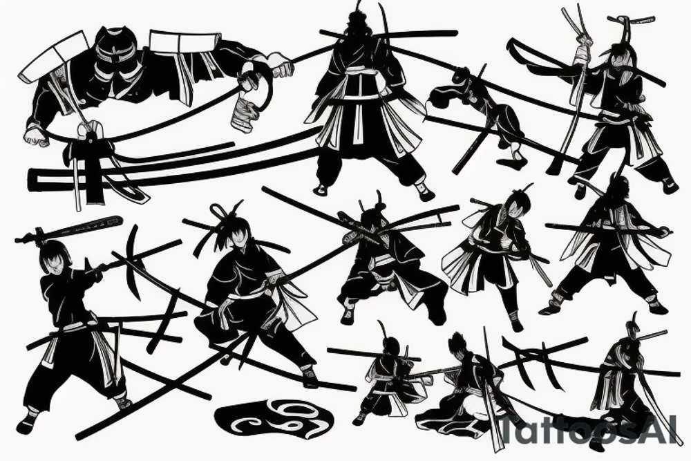 Anime samurai with a katana tattoo idea