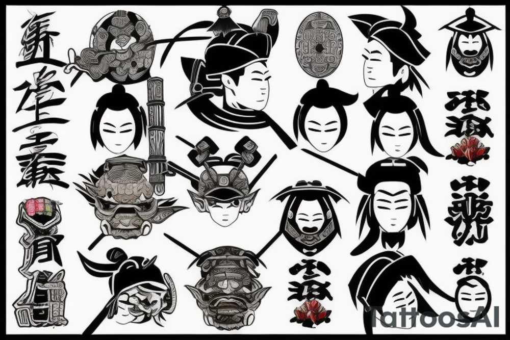 Japanese samurai tattoo idea
