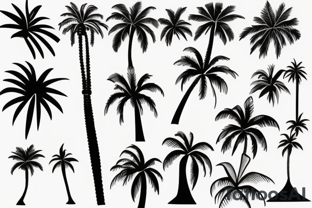 palm tree sleeve tattoo idea