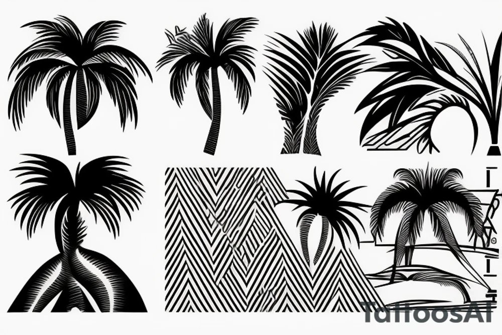 palm tree sleeve tattoo idea
