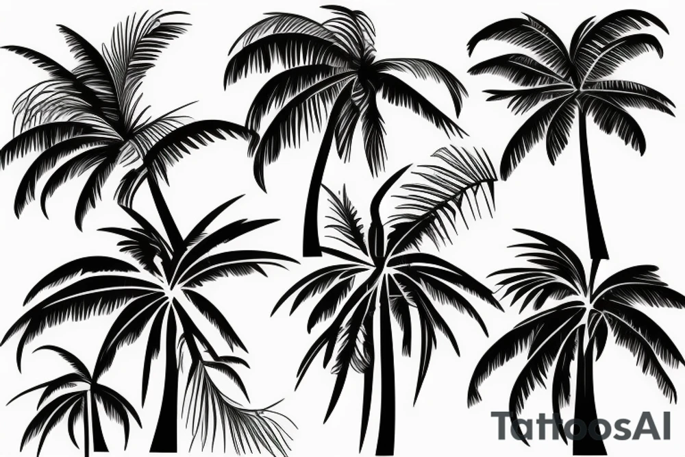 palm tree sleeve tattoo idea