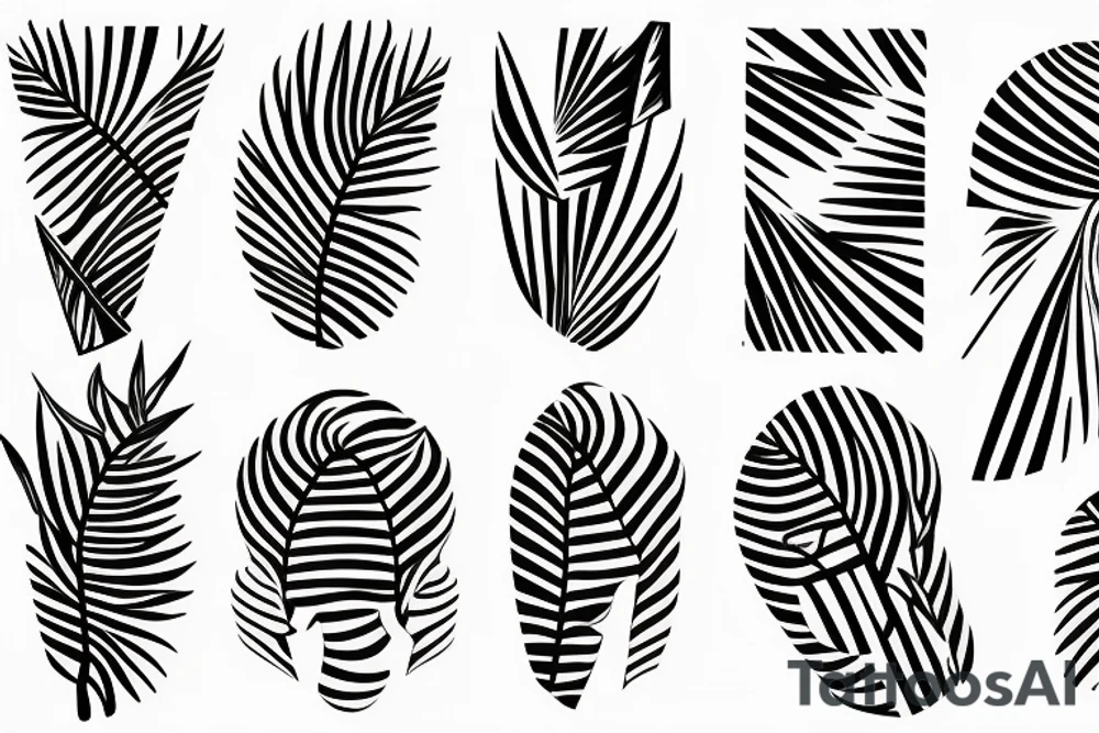 palm tree sleeve tattoo idea