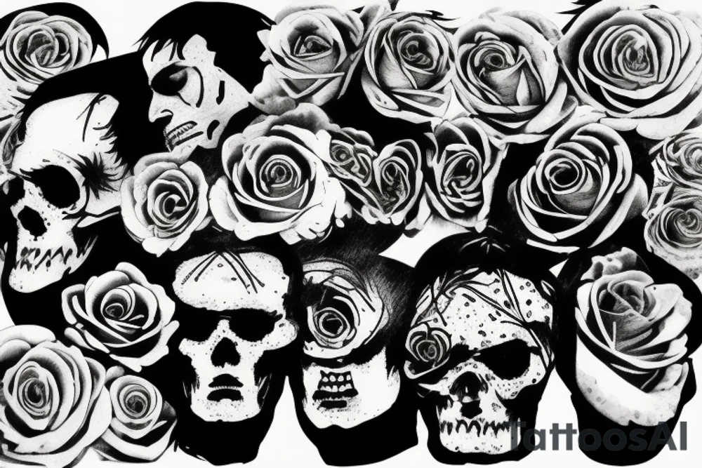 Frankenstein roses tattoo idea