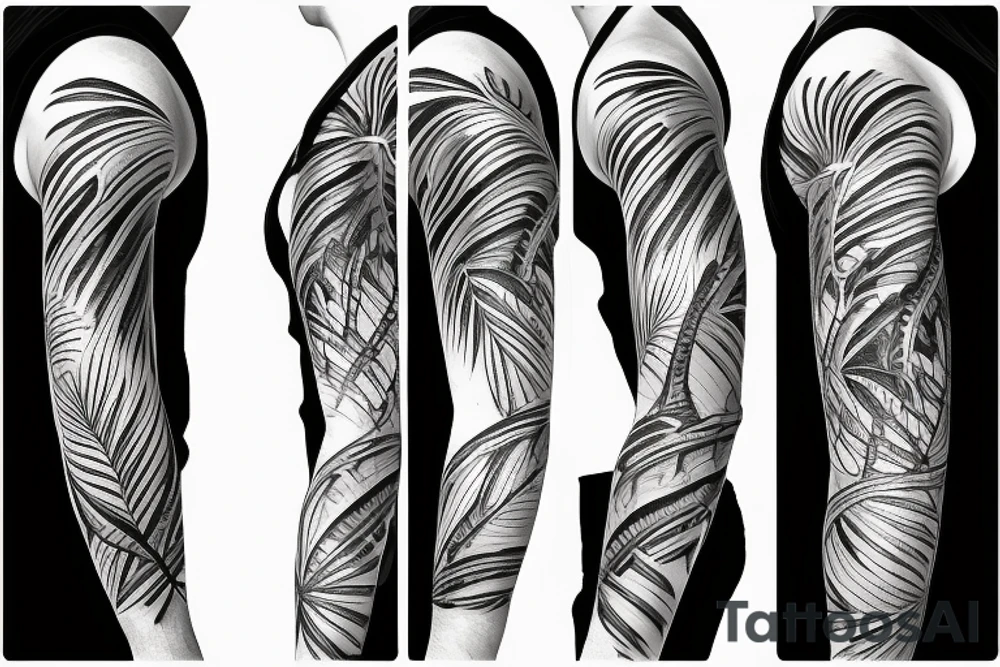 tropical sleeve tattoo idea