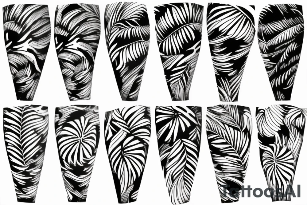 tropical sleeve tattoo idea