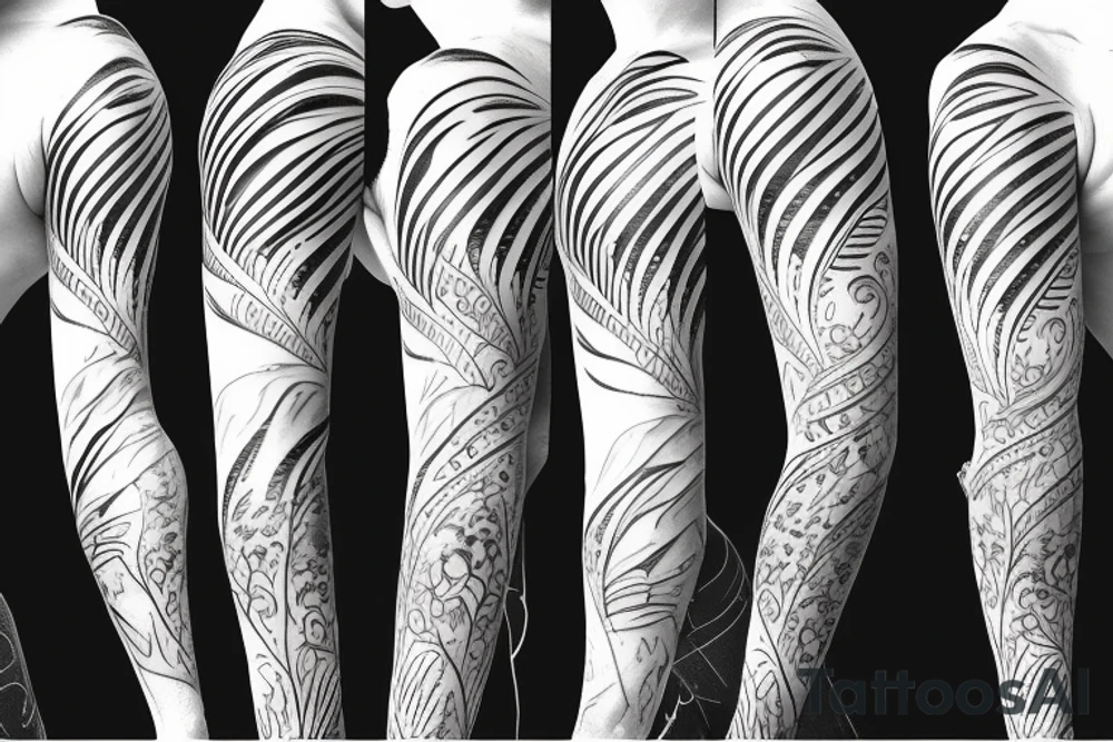tropical sleeve tattoo idea