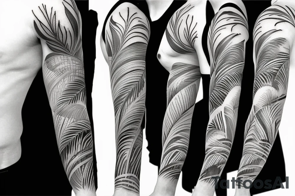 tropical sleeve tattoo idea