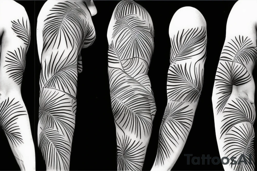 tropical sleeve tattoo idea