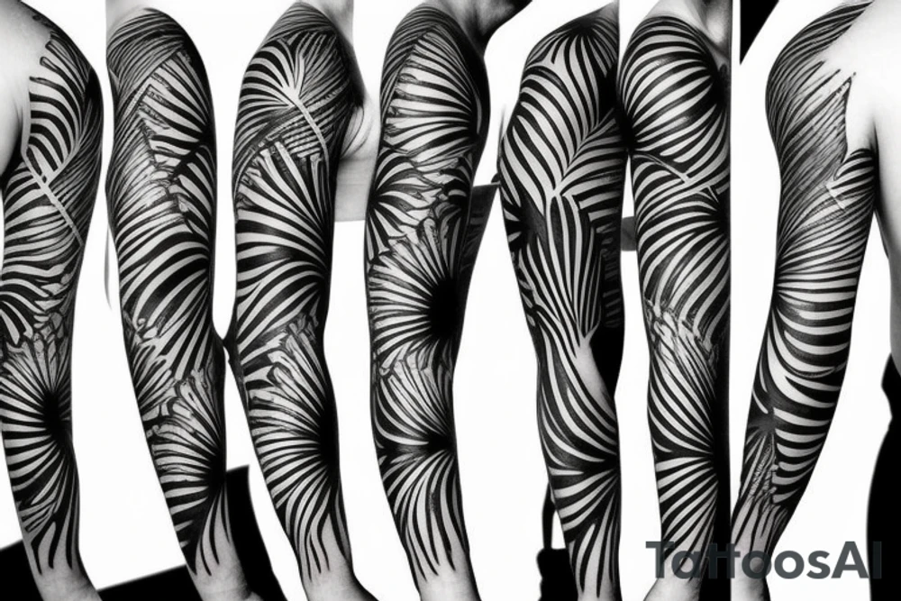 tropical sleeve tattoo idea