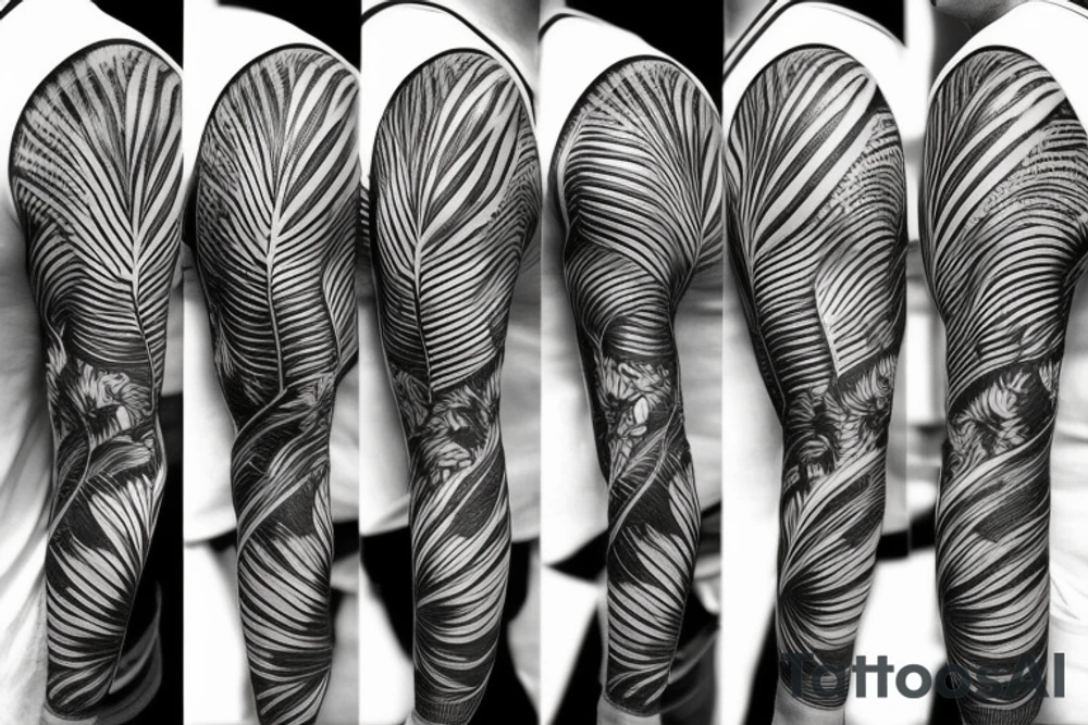 tropical sleeve tattoo idea