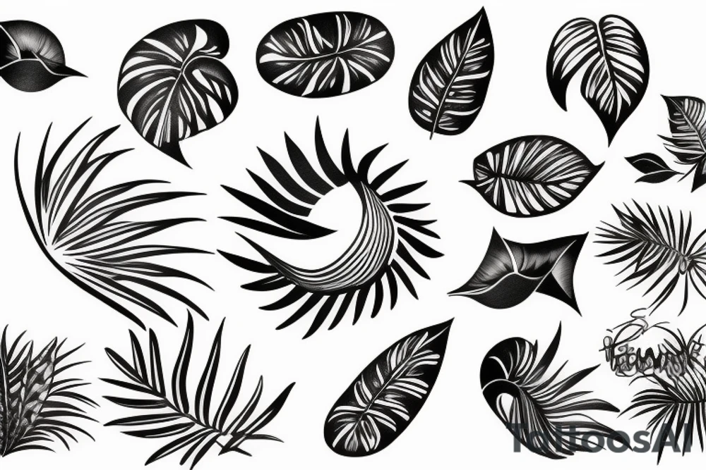 tropical sleeve tattoo idea