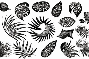 tropical sleeve tattoo idea