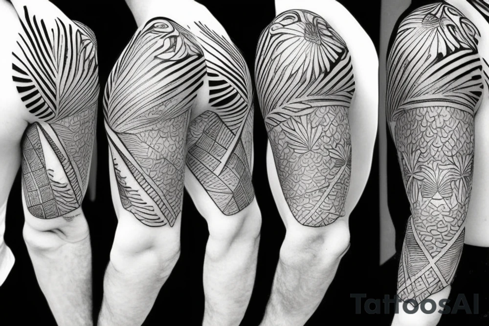 tropical sleeve tattoo idea