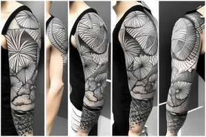 tropical sleeve tattoo idea