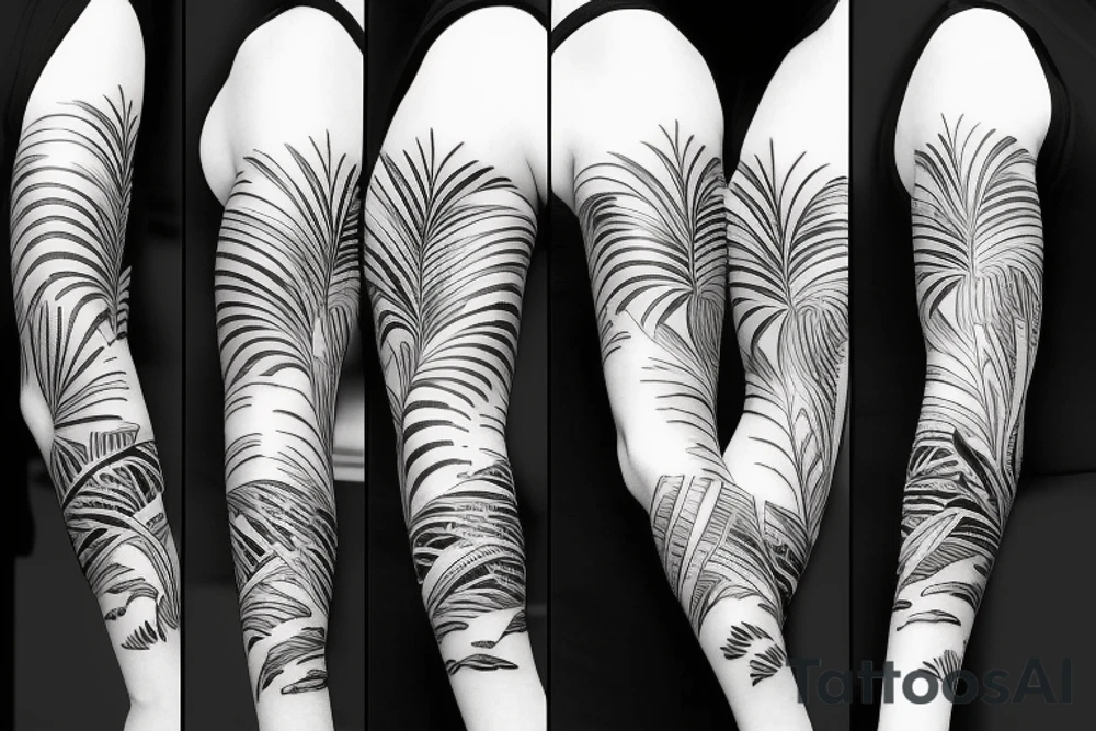 tropical sleeve tattoo idea