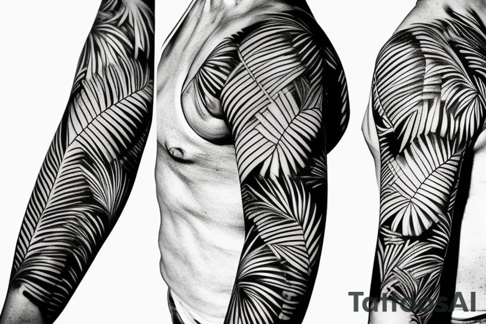 tropical sleeve tattoo idea