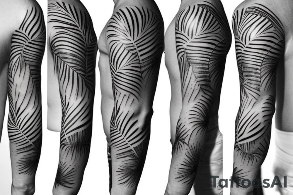 tropical sleeve tattoo idea