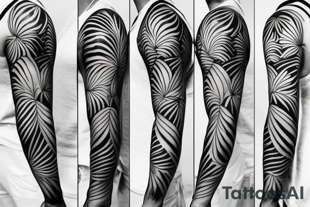 tropical sleeve tattoo idea