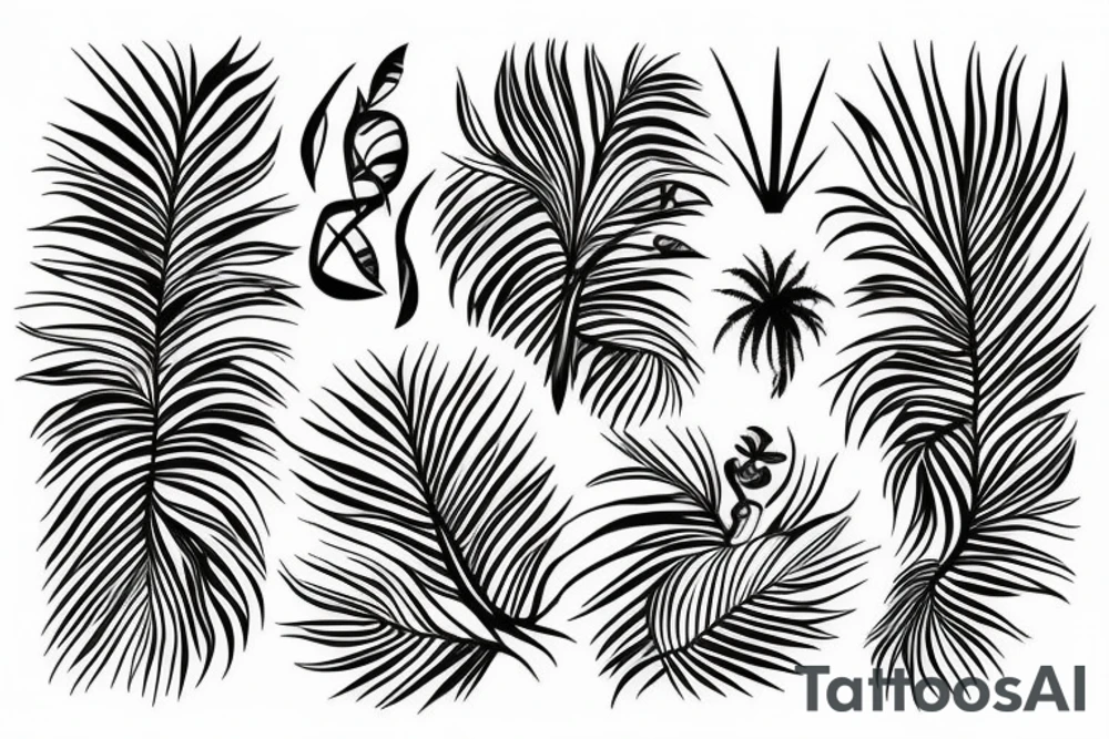 tropical sleeve tattoo idea