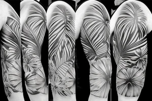 tropical sleeve tattoo idea