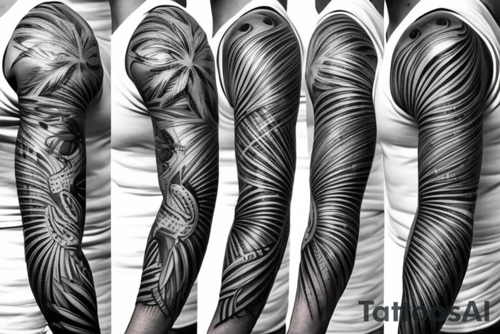 tropical sleeve tattoo idea