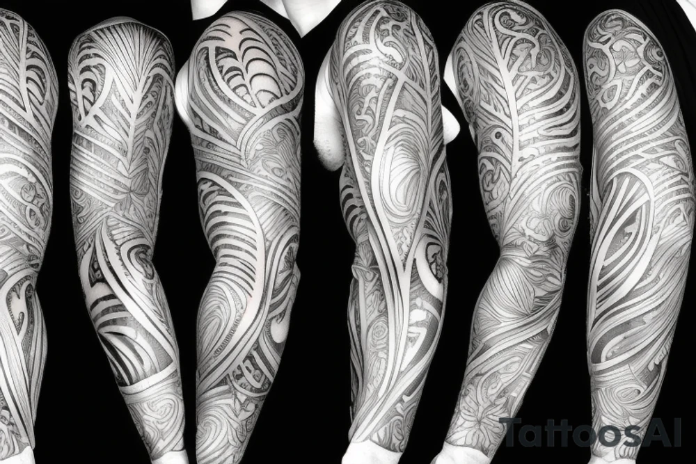 tropical sleeve tattoo idea